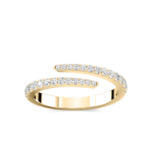 Pave Wrap Ring with 0.67ctw Round Cut Lab-Grown Diamonds in 14K Yellow Gold