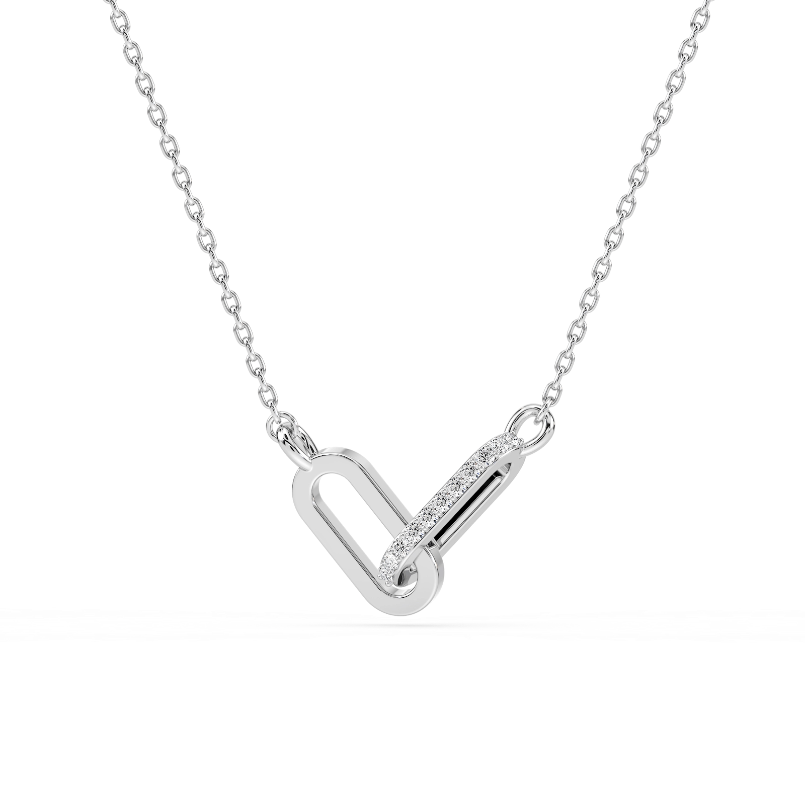 Lab Grown Diamond Accent Interlocking Necklace - 18 Inches