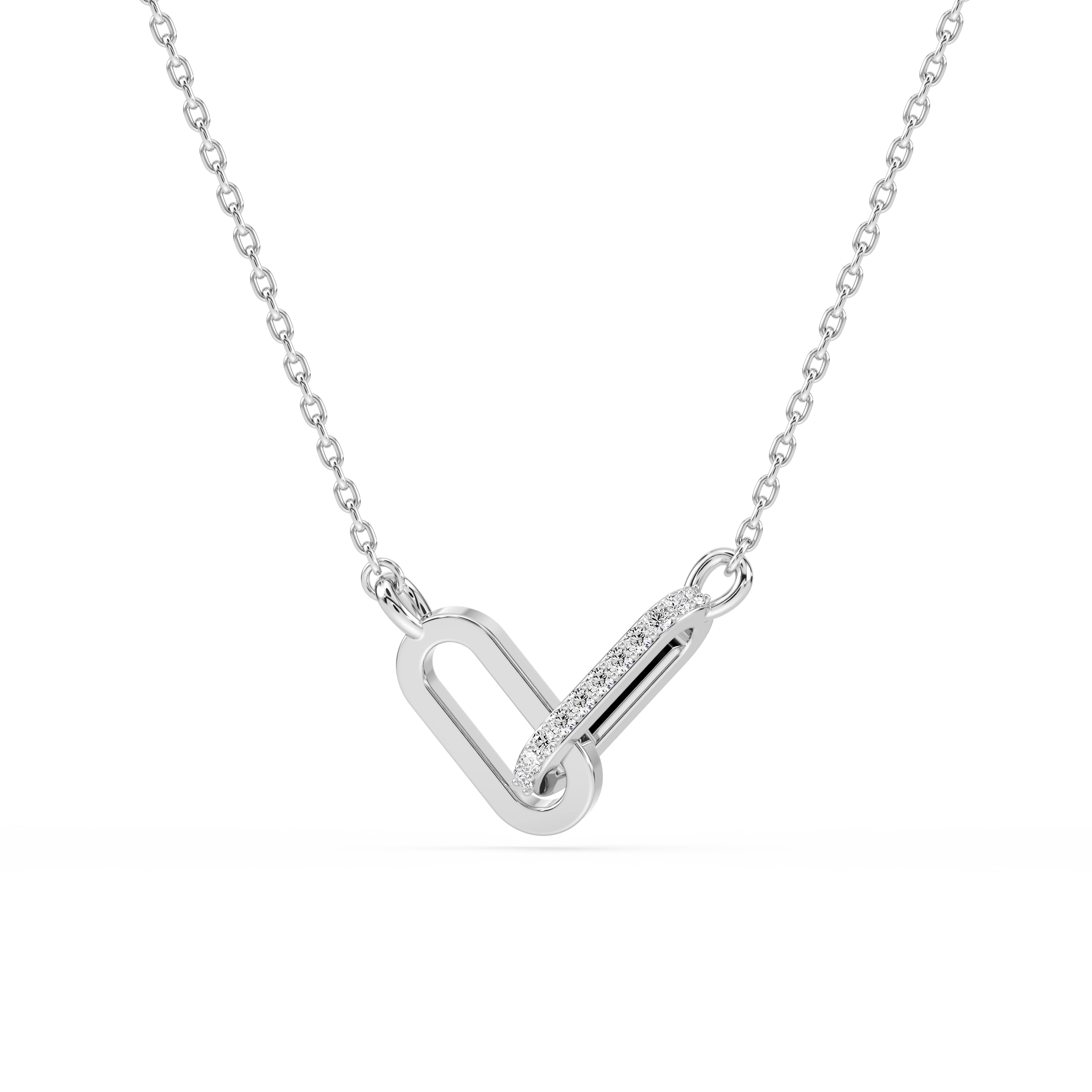 Lab Grown Diamond Accent Interlocking Necklace - 18 Inches
