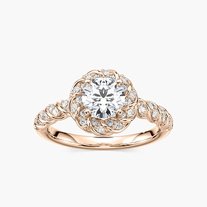 Jasmine Round Lab Grown Diamond Entwined Halo Engagement Ring