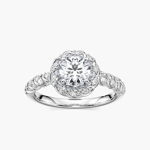 Jasmine Round Lab Grown Diamond Entwined Halo Engagement Ring