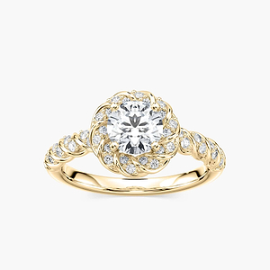 Jasmine Round Lab Grown Diamond Entwined Halo Engagement Ring