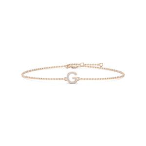 1/8 ctw Round Lab Grown Diamond Initial Bracelet – 7 Inches