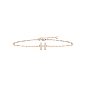 1/8 ctw Round Lab Grown Diamond Initial Bracelet – 7 Inches