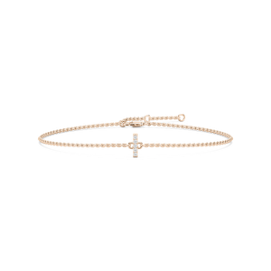 1/8 ctw Round Lab Grown Diamond Initial Bracelet – 7 Inches