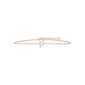 1/8 ctw Round Lab Grown Diamond Initial Bracelet – 7 Inches