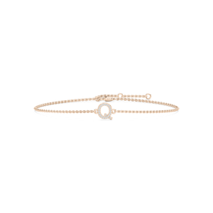 1/8 ctw Round Lab Grown Diamond Initial Bracelet – 7 Inches