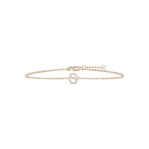 1/8 ctw Round Lab Grown Diamond Initial Bracelet – 7 Inches