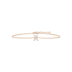 1/8 ctw Round Lab Grown Diamond Initial Bracelet – 7 Inches