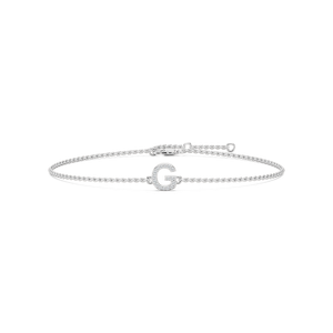 1/8 ctw Round Lab Grown Diamond Initial Bracelet – 7 Inches