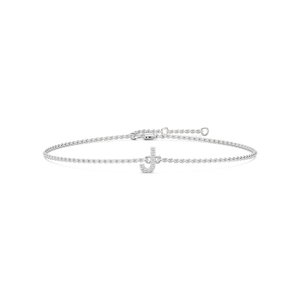 1/8 ctw Round Lab Grown Diamond Initial Bracelet – 7 Inches