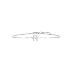 1/8 ctw Round Lab Grown Diamond Initial Bracelet – 7 Inches