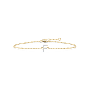 1/8 ctw Round Lab Grown Diamond Initial Bracelet – 7 Inches