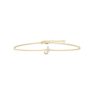 1/8 ctw Round Lab Grown Diamond Initial Bracelet – 7 Inches
