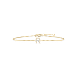 1/8 ctw Round Lab Grown Diamond Initial Bracelet – 7 Inches