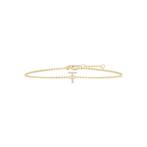 1/8 ctw Round Lab Grown Diamond Initial Bracelet – 7 Inches