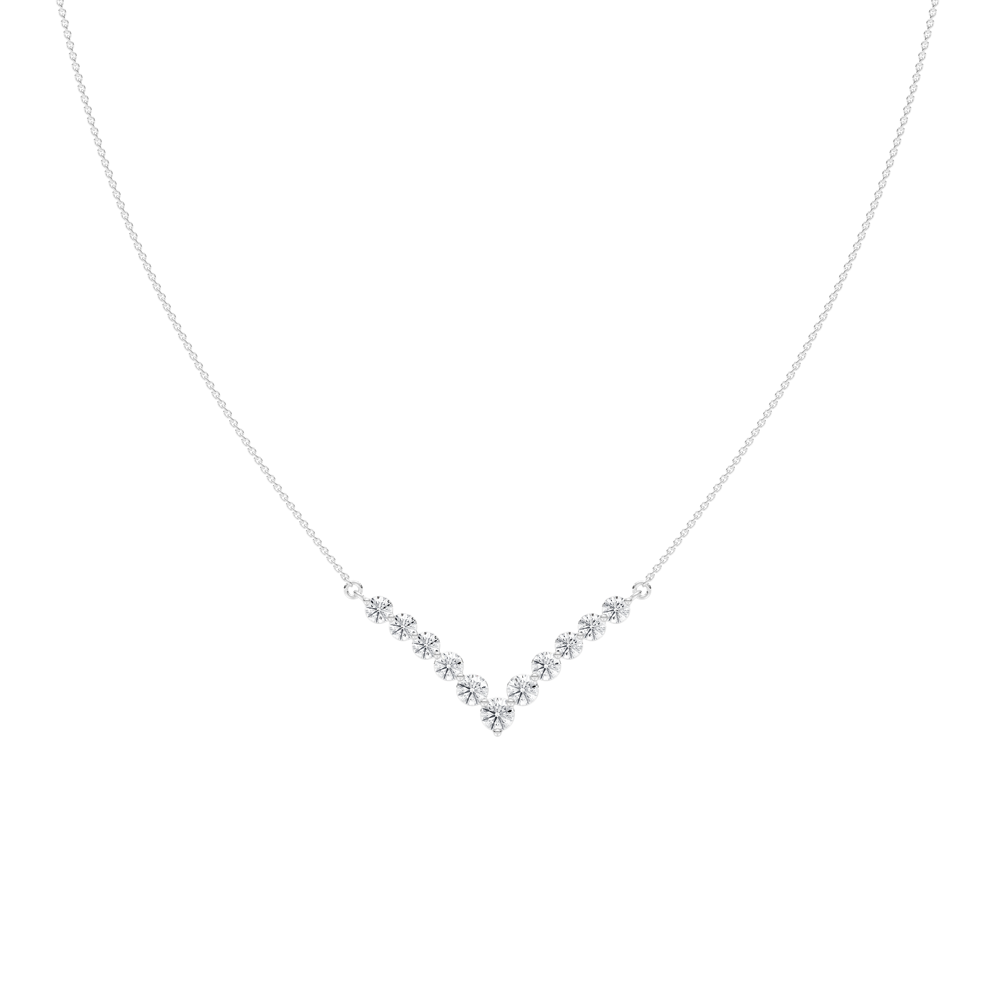 Radiance V Necklace with 2.12ctw in 14K White Gold