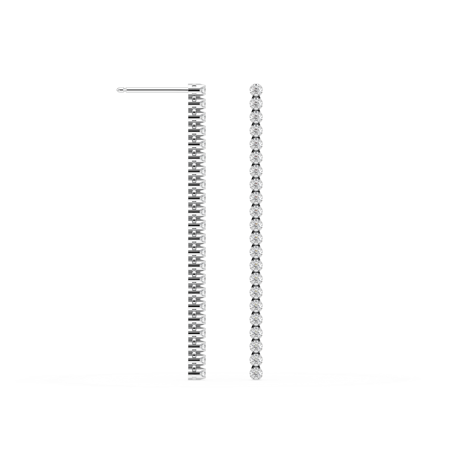 Tennis Drop Earrings with 0.41ctw Round Cut Lab-Grown Diamonds in 14K White Gold