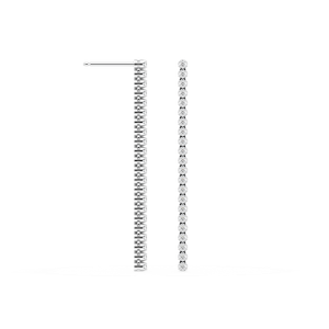 Tennis Drop Earrings with 0.41ctw Round Cut Lab-Grown Diamonds in 14K White Gold