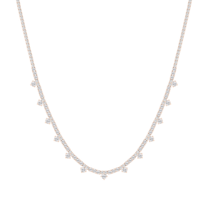 16 ctw Round Lab Grown Diamond Dangle Tennis Necklace - 18 Inches