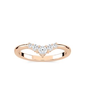 Kennedi 1/4 ctw Round Lab Grown Diamond Graduated Chevron Curved Band