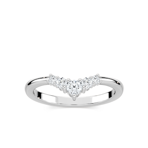 Kennedi 1/4 ctw Round Lab Grown Diamond Graduated Chevron Curved Band