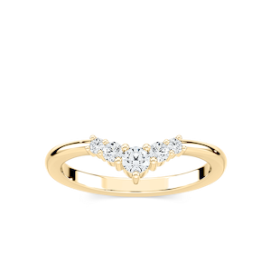 Kennedi 1/4 ctw Round Lab Grown Diamond Graduated Chevron Curved Band