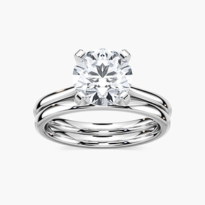 Dior Lab Grown Diamond Cathedral Solitaire Wedding Set