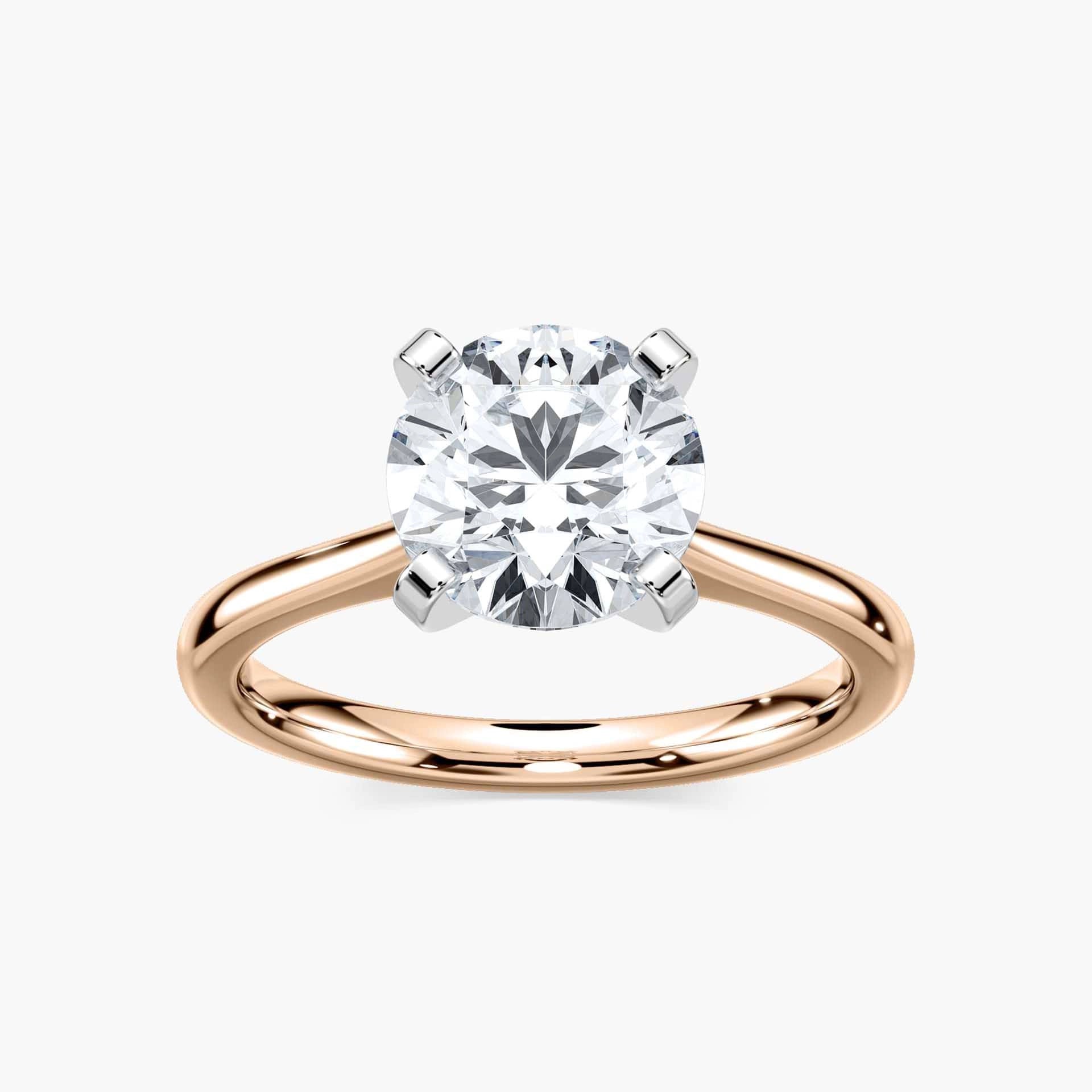 Set with a 2.5ct pear cut lab grown diamond in 14k yellow gold|Stackable solitaire engagement ring with 2.5ct pear cut lab grown diamond in 14k yellow gold