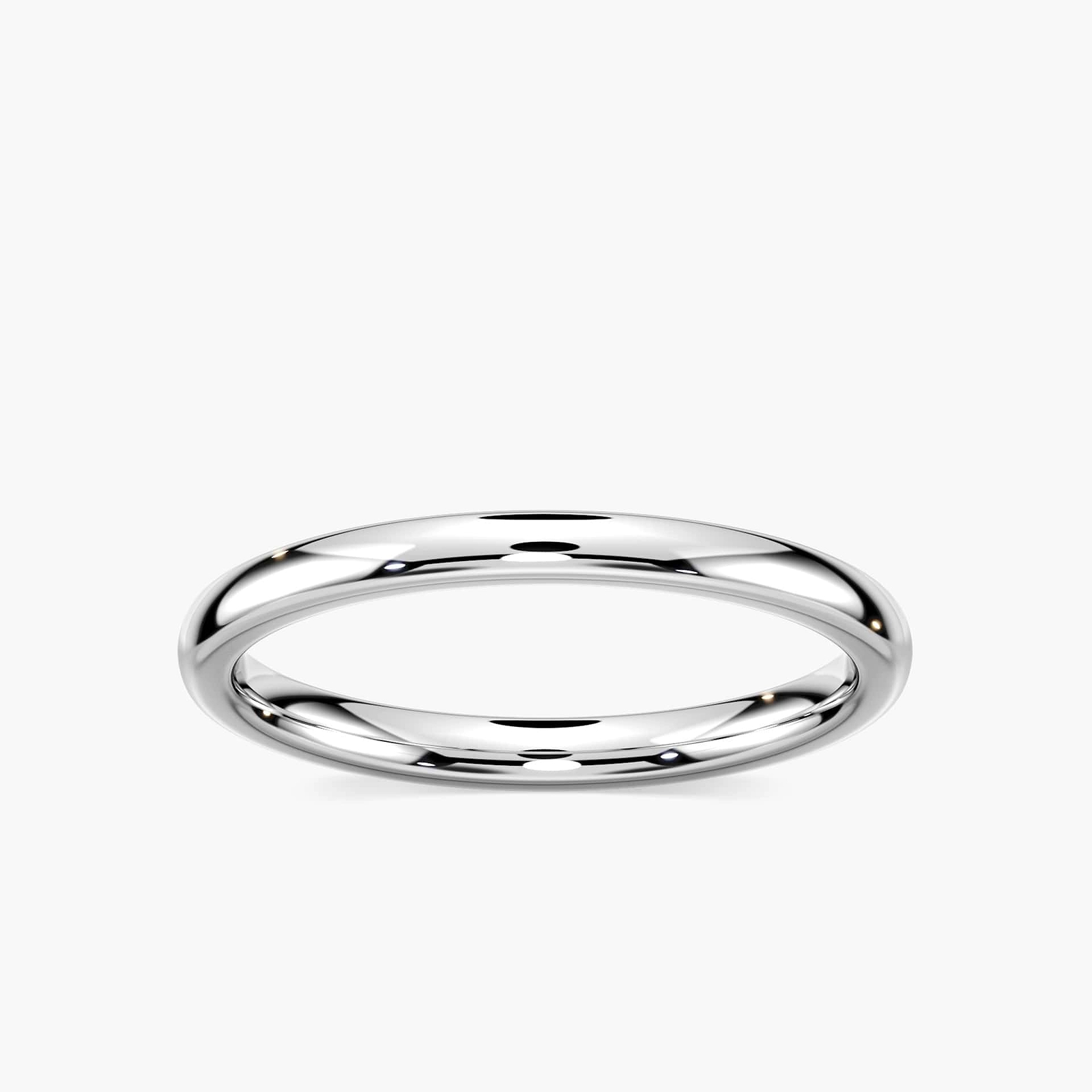 Plain wedding band in recycled 14K white gold | plain wedding band in 14k white gold