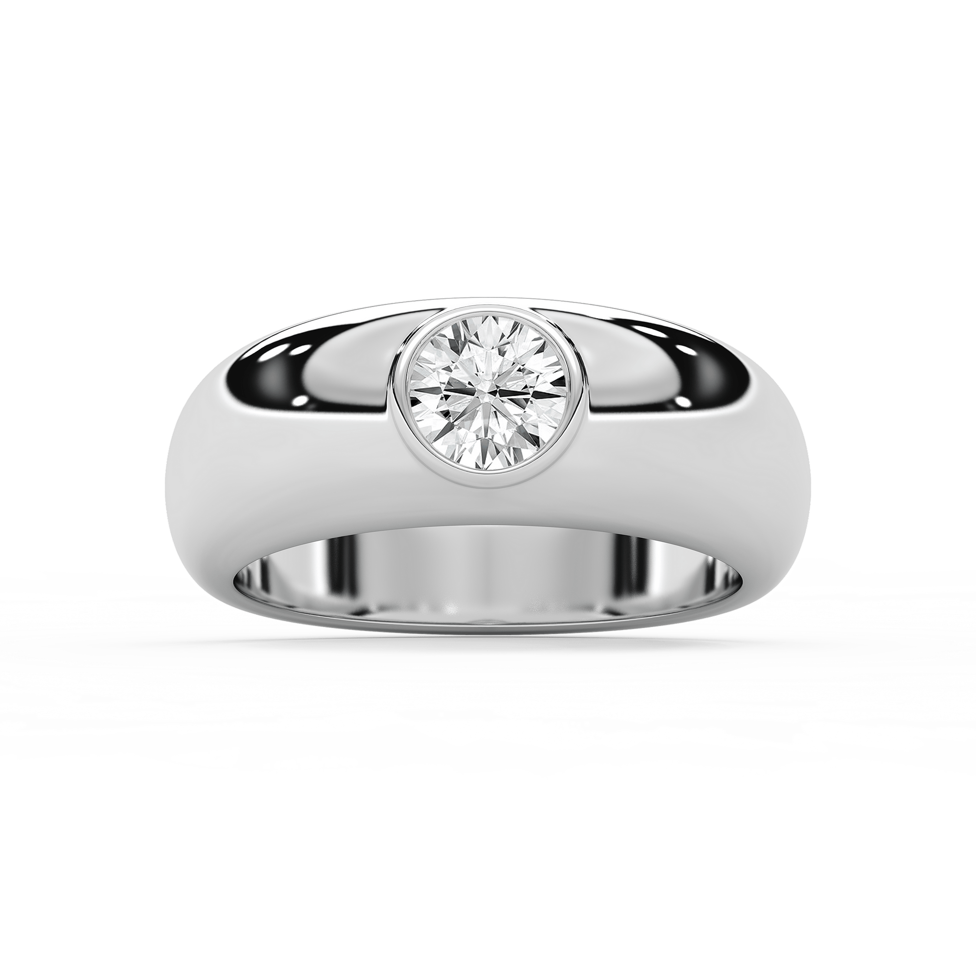 Harry 1 ct Round Lab Grown Diamond 7.75mm Bezel Mens Wedding Band