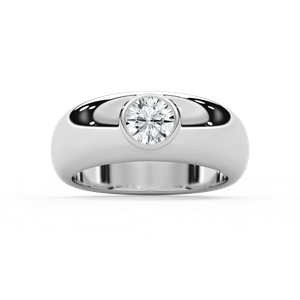 Domed Round Bezel Solitaire Band