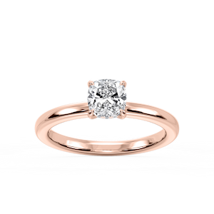 Donna Cushion Lab Grown Diamond Claw Prong Hidden Halo Engagement Ring