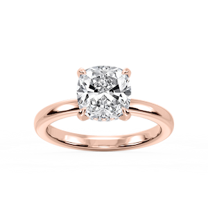 Donna Cushion Lab Grown Diamond Claw Prong Hidden Halo Engagement Ring