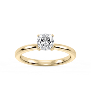 Donna Cushion Lab Grown Diamond Claw Prong Hidden Halo Engagement Ring