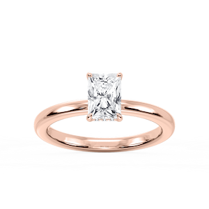 Donna Radiant Lab Grown Diamond Claw Prong Hidden Halo Engagement Ring