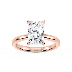 Donna Radiant Lab Grown Diamond Claw Prong Hidden Halo Engagement Ring