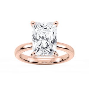 Donna Radiant Lab Grown Diamond Claw Prong Hidden Halo Engagement Ring