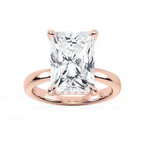 Donna Radiant Lab Grown Diamond Claw Prong Hidden Halo Engagement Ring