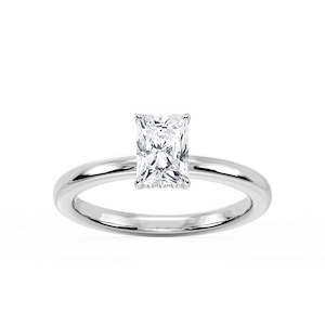 Donna Radiant Lab Grown Diamond Claw Prong Hidden Halo Engagement Ring