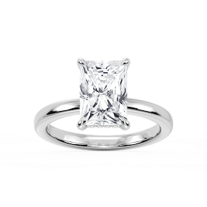 Donna Radiant Lab Grown Diamond Claw Prong Hidden Halo Engagement Ring