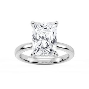 Donna Radiant Lab Grown Diamond Claw Prong Hidden Halo Engagement Ring