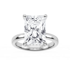 Donna Radiant Lab Grown Diamond Claw Prong Hidden Halo Engagement Ring