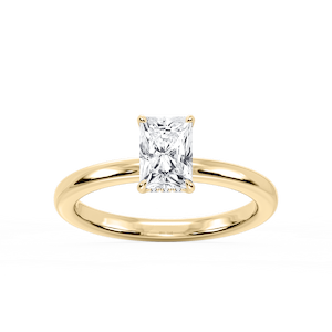 Donna Radiant Lab Grown Diamond Claw Prong Hidden Halo Engagement Ring