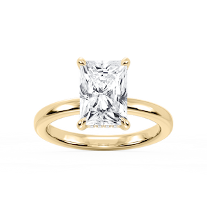 Donna Radiant Lab Grown Diamond Claw Prong Hidden Halo Engagement Ring