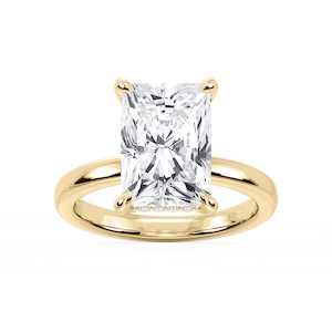 Donna Radiant Lab Grown Diamond Claw Prong Hidden Halo Engagement Ring