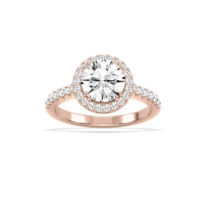 Dorthea 2 ½ ctw Round Lab Grown Diamond Classic Prong Set Halo Engagement Ring 