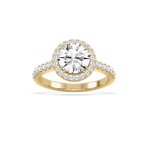 Dorthea 2 ½ ctw Round Lab Grown Diamond Classic Prong Set Halo Engagement Ring 