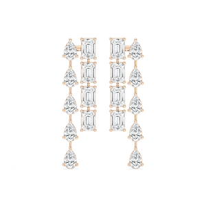 8 ³⁄₅ ctw Pear & Emerald Lab Grown Diamond Bouble Lane Dangle Earrings