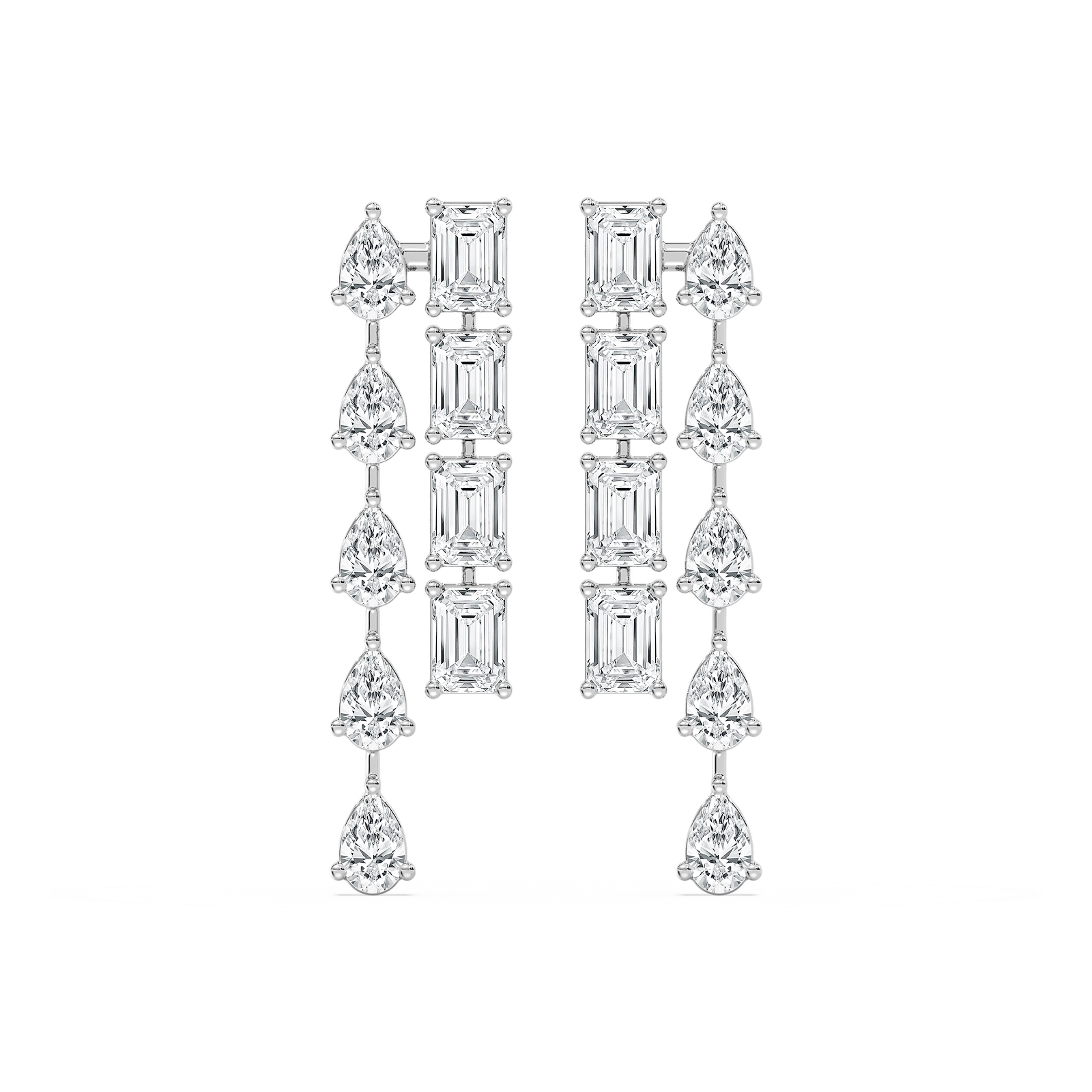 Double Lane Drop Earrings in Rose Gold